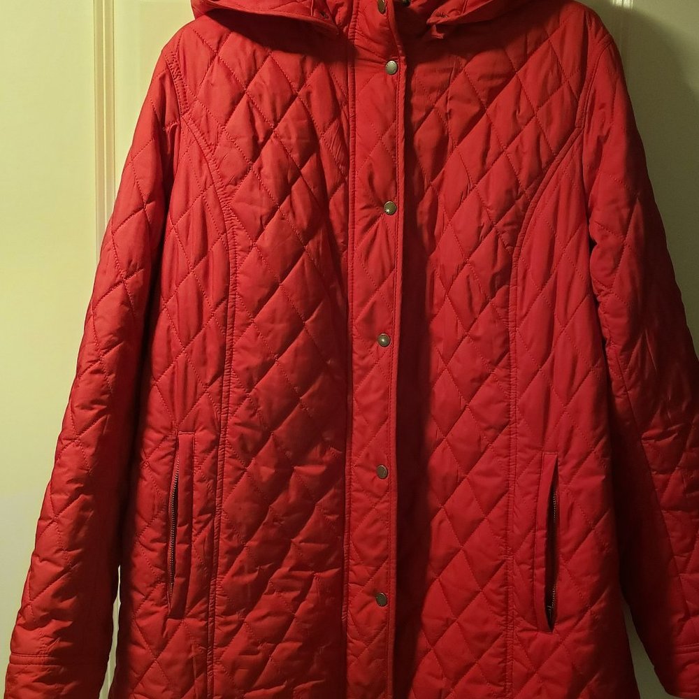 Red Talbots Coat.  Size large.
